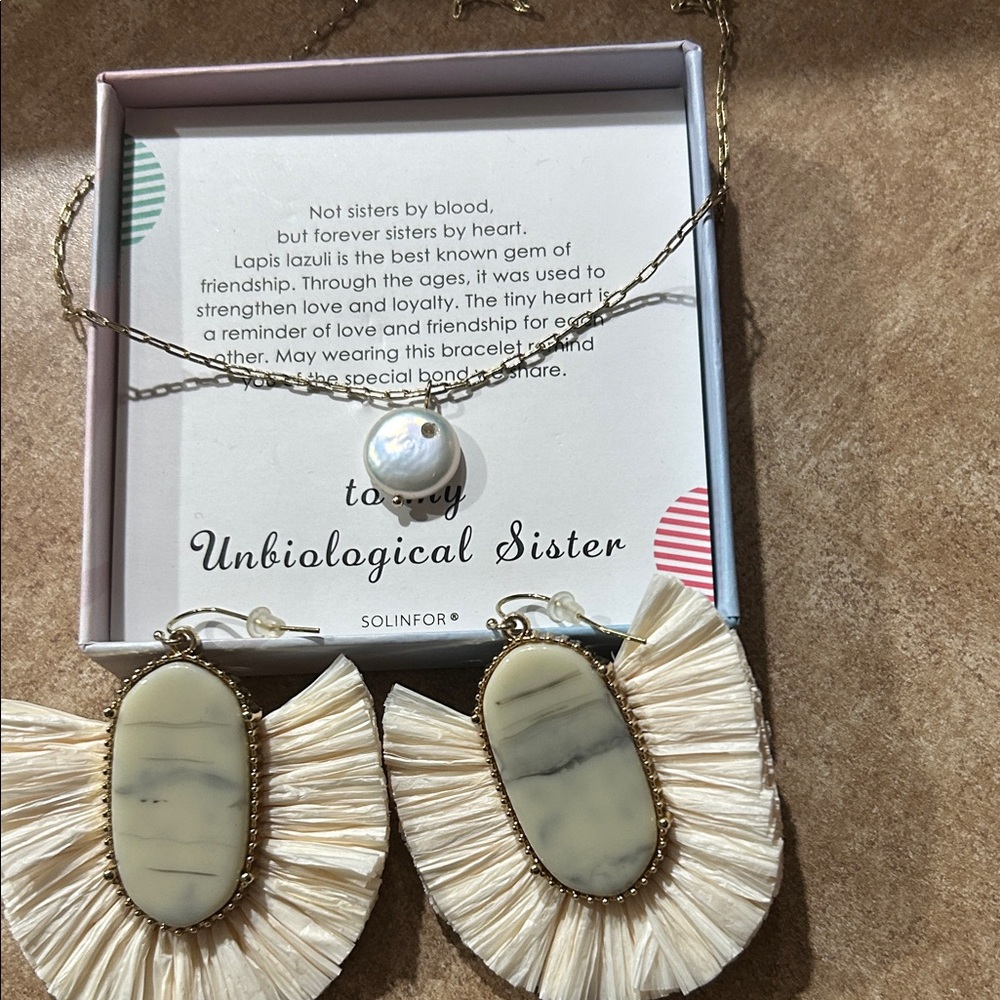 Gold and Cream Jewelry Set